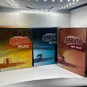 Naruto Uncut Box Set 1 2 3 Special Limited Edition DVD Bundle with Headband